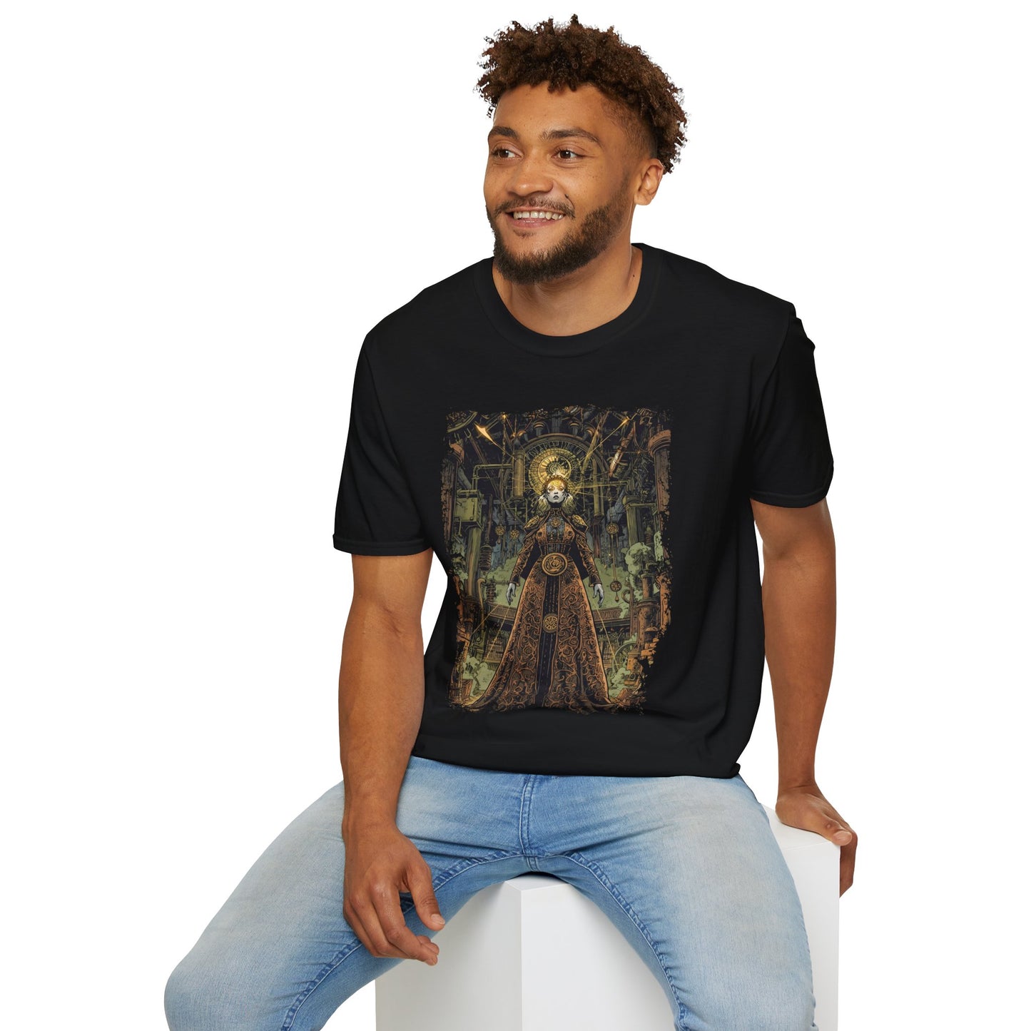 The Clockwork Oracle Floating Island Fantasy T-Shirt