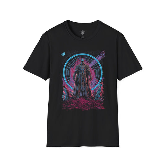 Astral Gatekeeper T-Shirt - 80s Sci‑Fi Comic Cosmic Guardian Design