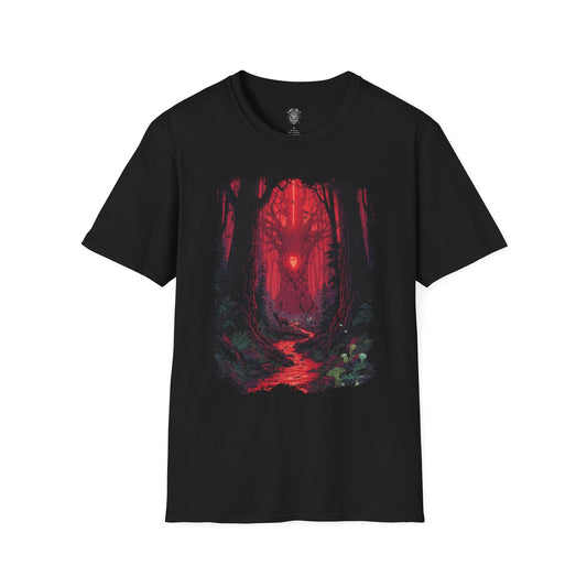 The Crimson Forest Awakens T-Shirt - 80s Fantasy Horror Comic Scene