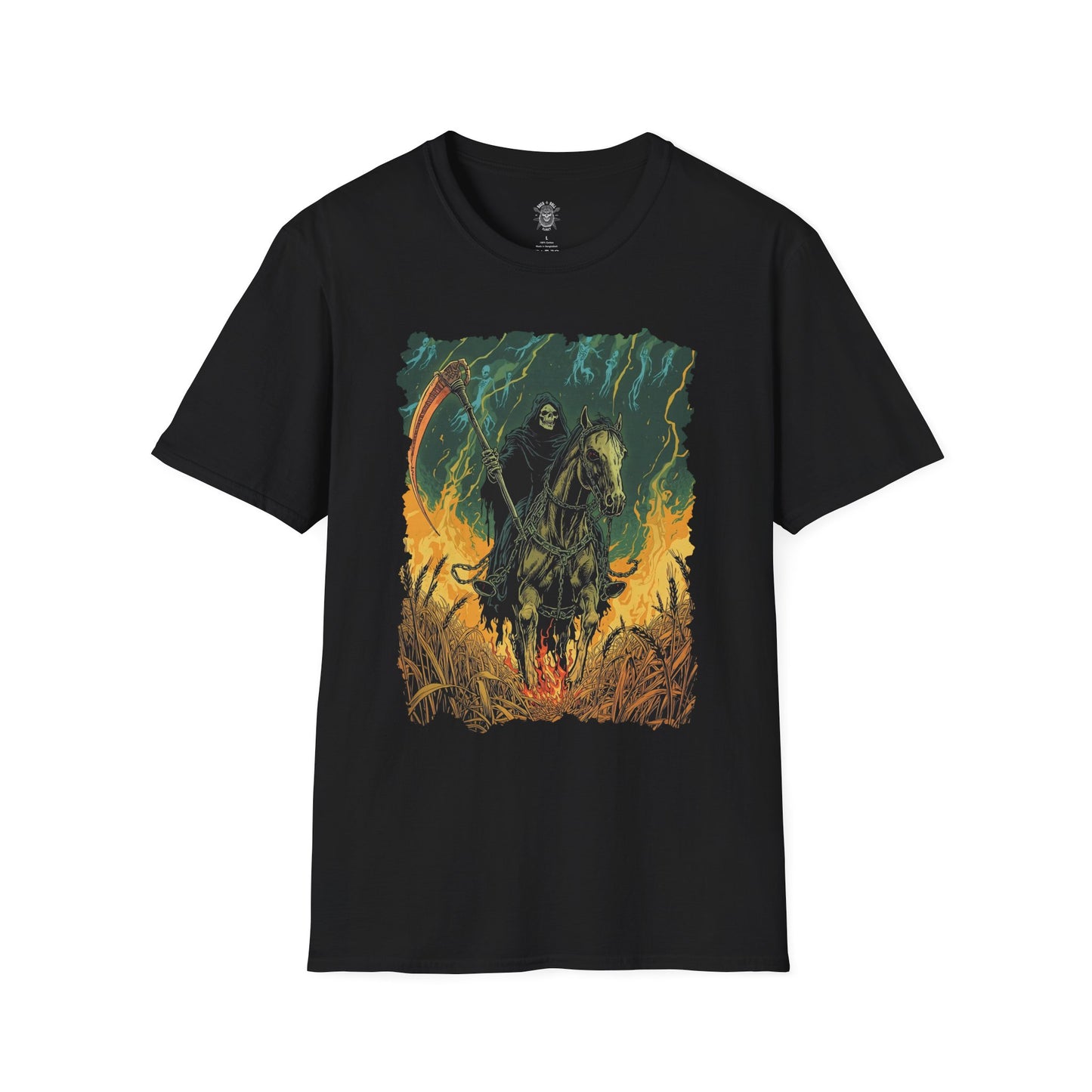 The Harvest of Bones T-Shirt – 80s Horror Comic Reaper Illustration