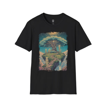 Celestial Garden Fantasy T-Shirt - 'The Celestial Garden of Mirage' 80s Comic Art