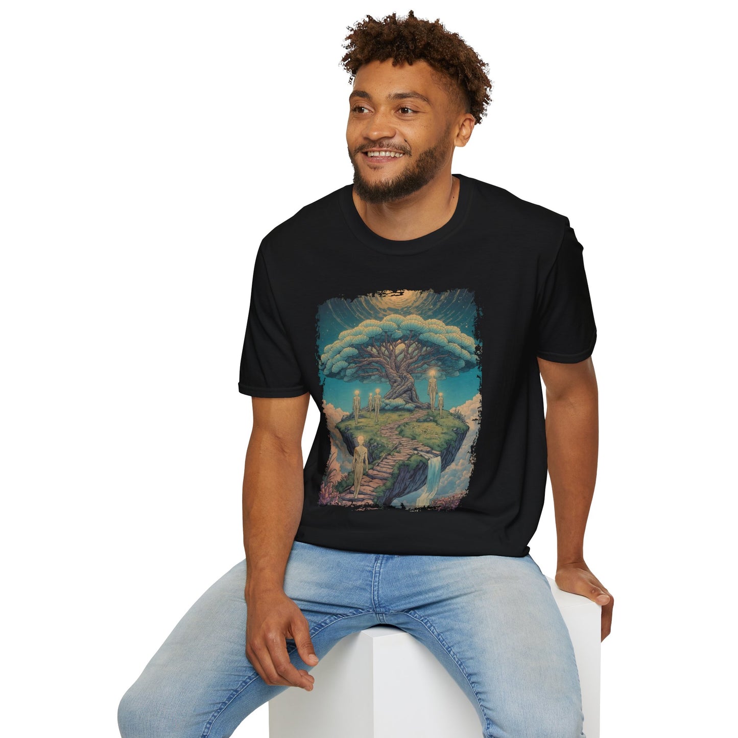 Celestial Garden Fantasy T-Shirt - 'The Celestial Garden of Mirage' 80s Comic Art