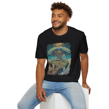 Celestial Garden Fantasy T-Shirt - 'The Celestial Garden of Mirage' 80s Comic Art