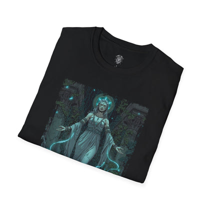 The Marble Oracle of the Forgotten Temple T-Shirt – 80s Mythic Fantasy Comic Illustration
