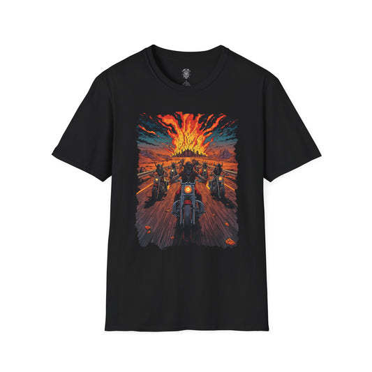 Hell Riders of Route 66 - Comic Style Graphic T-Shirt