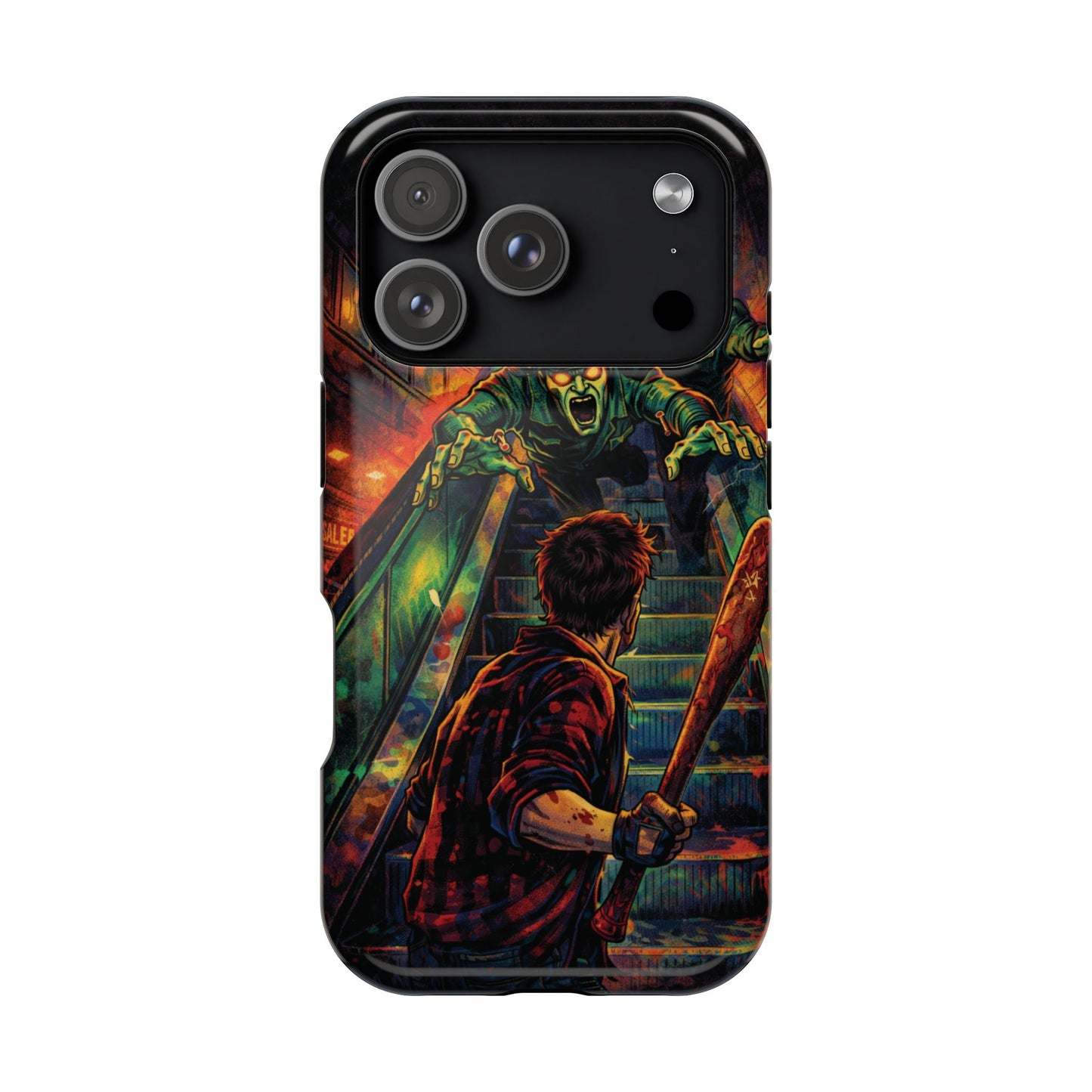 Horror Zombie Escalator Phone Case - Impact Resistant Protective Cover