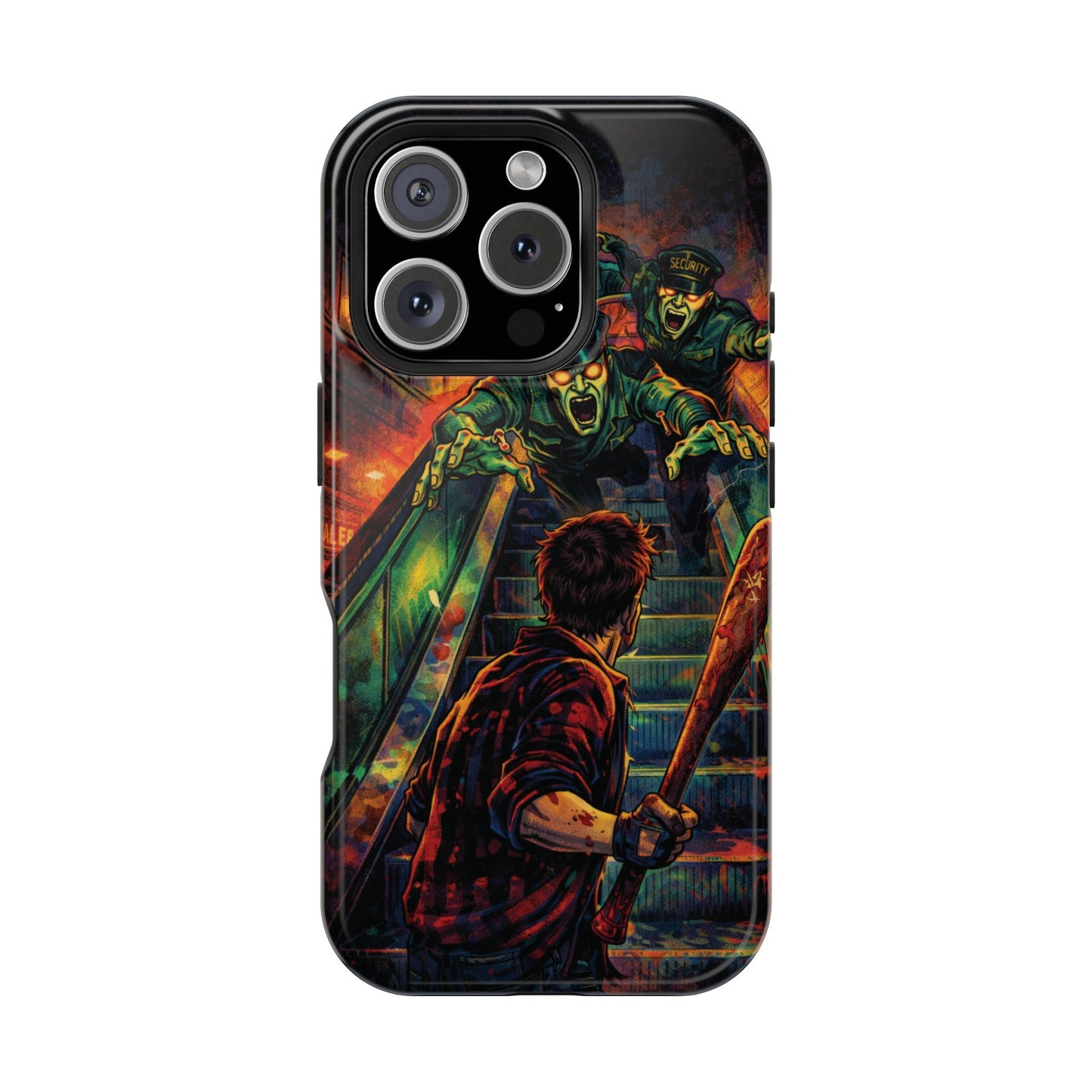 Horror Zombie Escalator Phone Case - Impact Resistant Protective Cover