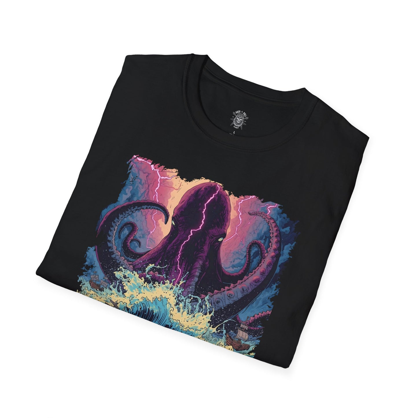 The Abyssal Leviathan T-Shirt - Stormy Sea Monster Graphic Tee