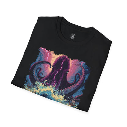 The Abyssal Leviathan T-Shirt - Stormy Sea Monster Graphic Tee