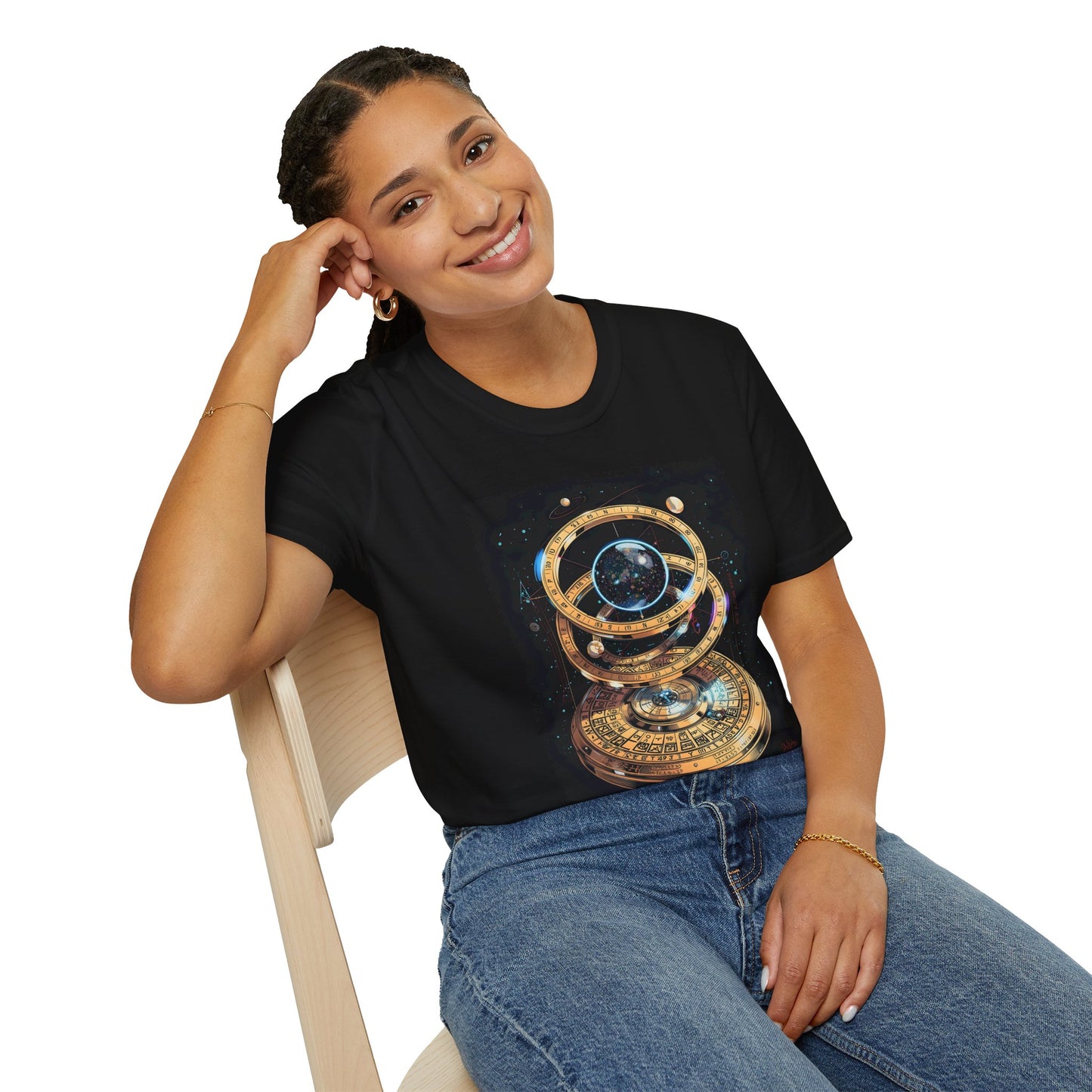 Astral Compass T-Shirt - Retro 80s Cosmic Artifact Tee