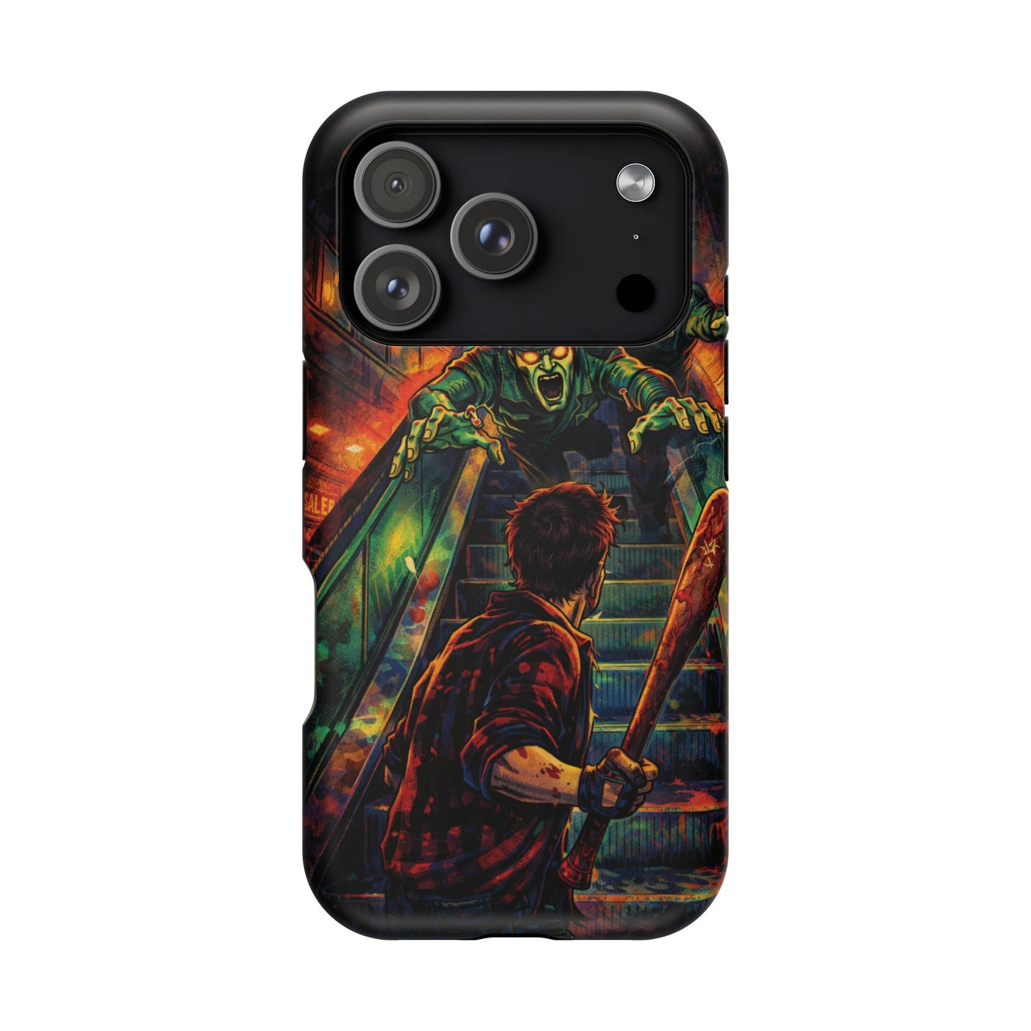 Horror Zombie Escalator Phone Case - Impact Resistant Protective Cover