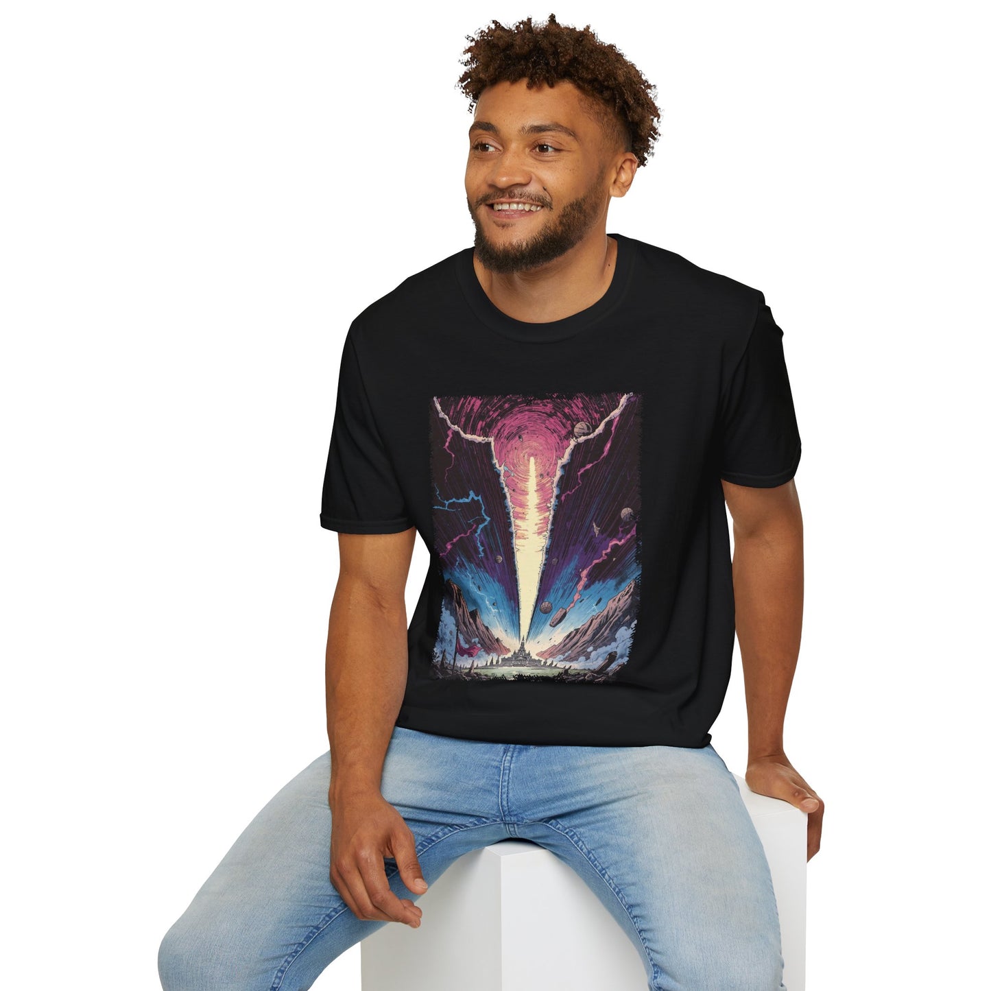 The Day the Sky Split Cosmic Horror T-Shirt - 80s Retro Rift Illustration