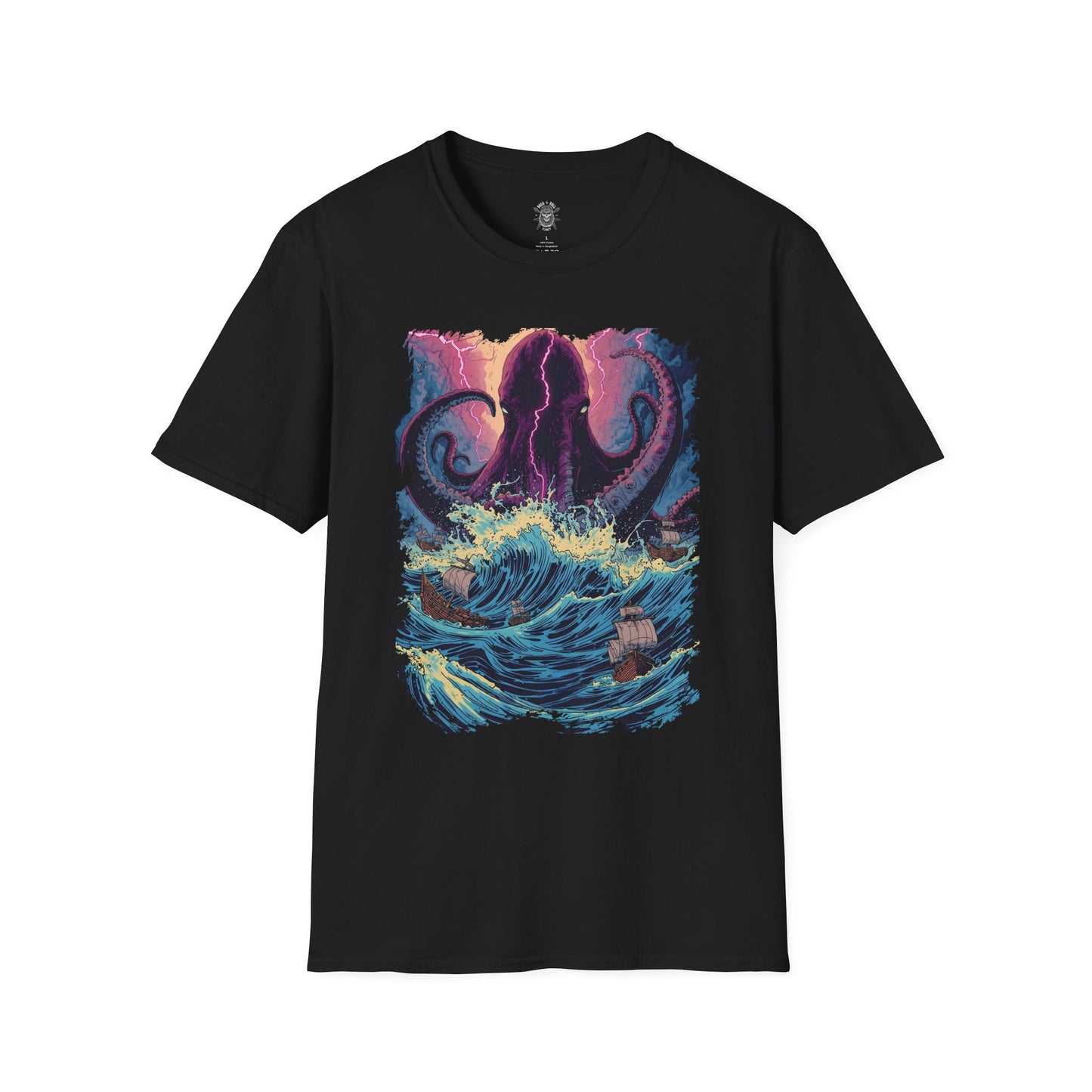 The Abyssal Leviathan T-Shirt - Stormy Sea Monster Graphic Tee